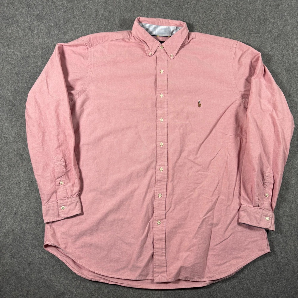 Polo Ralph Lauren Shirt Mens 2XLT Pink Oxford Button Down Long Sleeve Big & Tall
